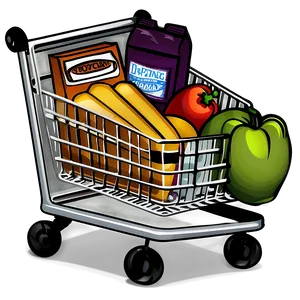 Grocery Cart Clipart Png 06282024 PNG image