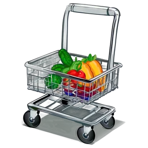 Grocery Cart Illustration PNG 06282024