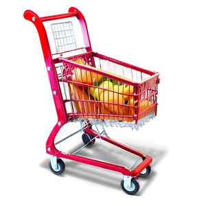 Grocery Cart On White Background PNG Fmo PNG