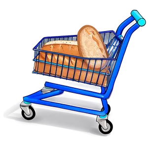 Grocery Cart With Bread PNG Nke PNG