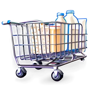 Grocery Cart With Dairy PNG Myq54 PNG