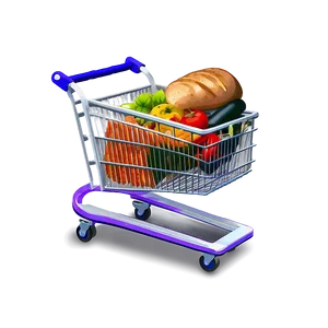 Grocery Cart With Food Png Klb PNG image