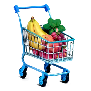Grocery Cart With Fruits PNG 3 PNG
