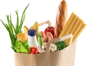 Grocery Shopping Bag Fullof Fresh Food