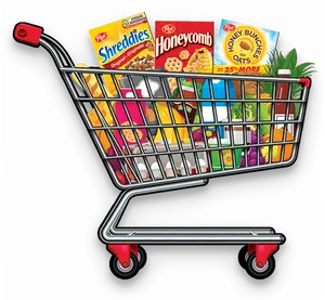 Grocery Shopping Cart Fullof Products.jpg PNG image