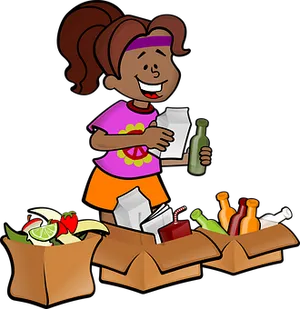 Grocery Shopping Cartoon Woman