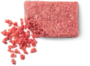 Ground Beef Package Spilled PNG image