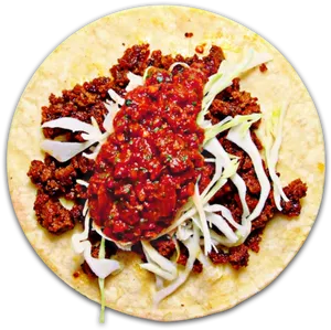Ground Beef Taco Preparation PNG image