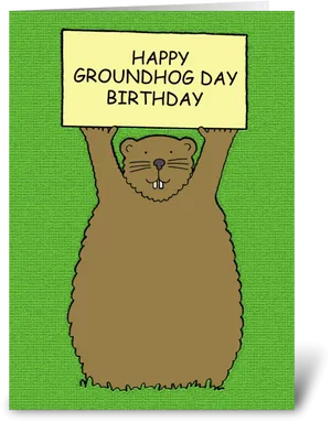 Groundhog Day Birthday Greeting PNG image