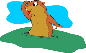 Groundhog Day Celebration Cartoon PNG image