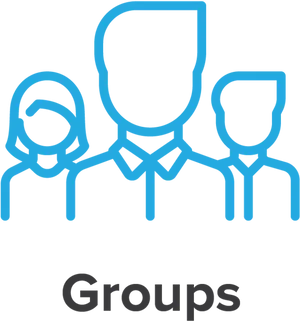 Group Icon Blue Outline PNG image