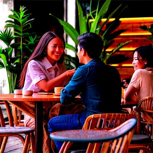 Group Of People At Cafe PNG Iix43 PNG