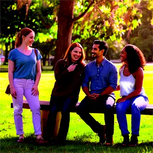 Group Of People In Park PNG 10 PNG