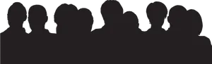 Group Silhouette Against Blue Background.png PNG image