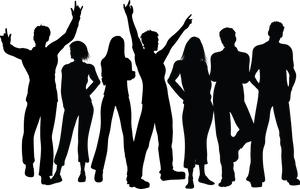 Group Silhouette Celebration PNG image