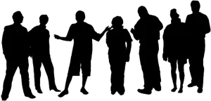 Group Silhouette Diverse People PNG image