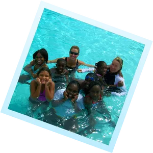 Group Swimming Pool Fun PNG image
