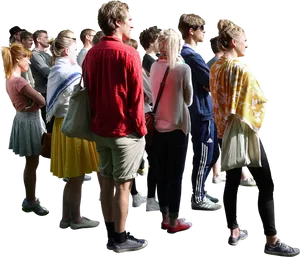 Groupof People Waitingin Line PNG