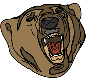 Growling Bear Cartoon PNG image
