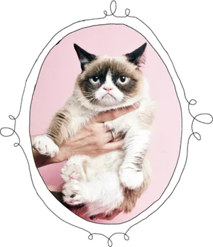 Grumpy Cat Portrait PNG image