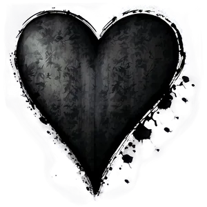Grunge Black Heart PNG Giw26 PNG