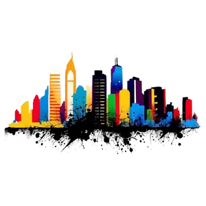Grunge City Skyline PNG 52