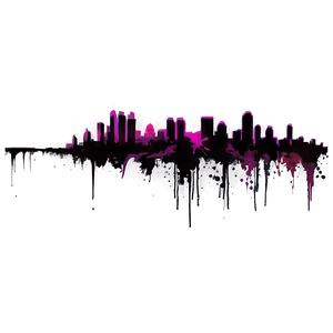 Grunge City Skyline PNG Yok66