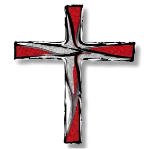 Grunge Cross Outline PNG Ece