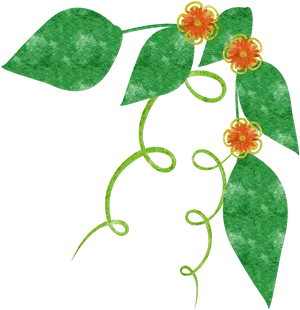 Grunge Floral Vine Illustration PNG image