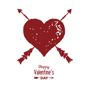 Grunge Heart Arrows Valentines Day PNG image