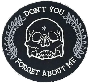 Grunge Skull Forget Me Not Patch PNG image