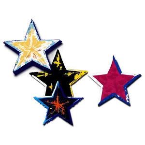 Grunge Star Shapes Png 45 PNG image