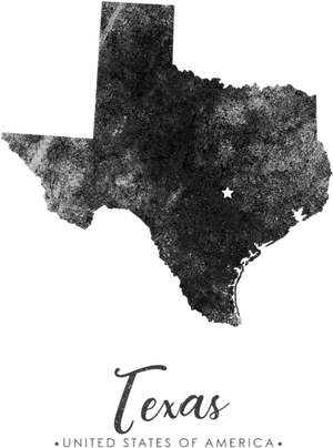 Grunge Texas Map Graphic