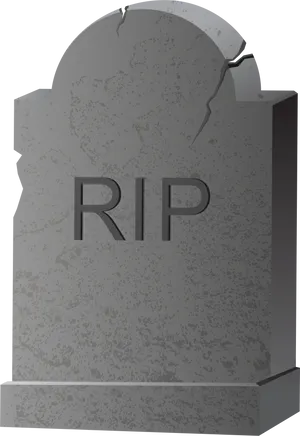 Grunge Textured Tombstone R I P PNG image
