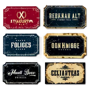 Grunge Vintage Labels PNG Dgw