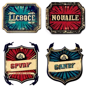 Grunge Vintage Labels PNG Xbv81