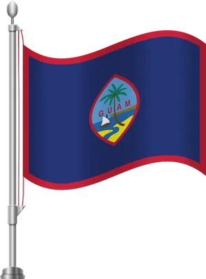 Guam Flag Waving PNG image