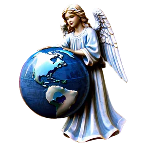 Guardian Angel Holding Globe PNG Pvr PNG