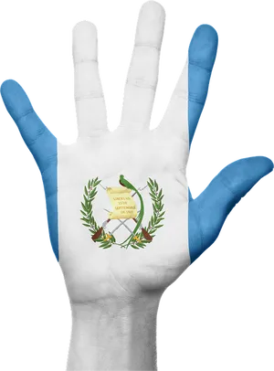 Guatemala Flag Palm Hand PNG image