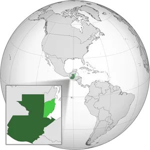 Guatemala Locationon Globe PNG image