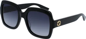 Gucci Black Sunglasseswith Gold Logo PNG image