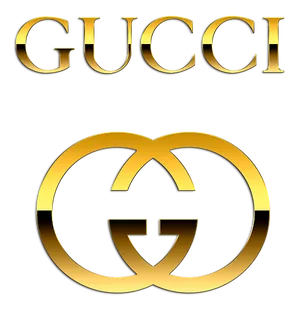 Gucci Golden Logo Black Background PNG image