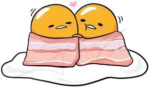 Gudetama Twinsin Bacon Blanket PNG image