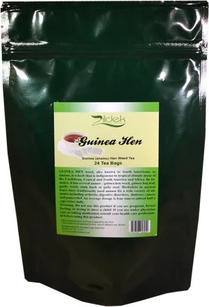 Guinea Hen Weed Tea Bags Package PNG image