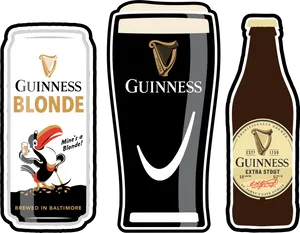 Guinness Beer Variety Illustration PNG image