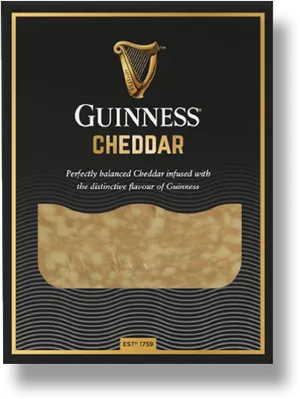 Guinness Cheddar Cheese Packaging PNG image