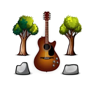 Guitar Cartoon PNG Wnm