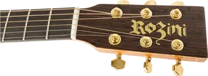 Guitar Headstock Closeup Rozini Brand PNG image