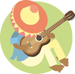 Guitaristin Sombrero Vector