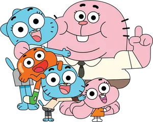 Gumball Family Portrait PNG image